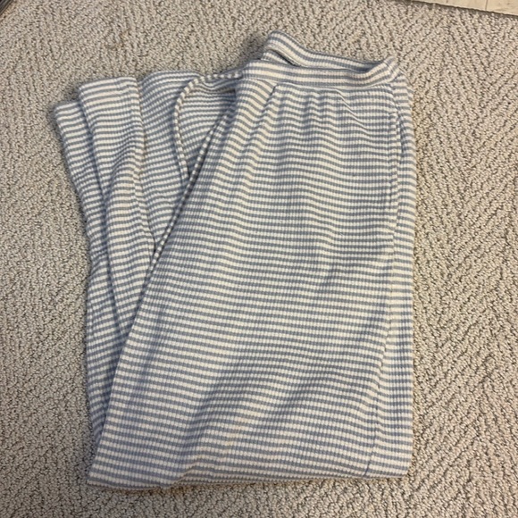 Hollister Blue and White Striped Wide-Leg PJ Pants - Picture 2 of 2